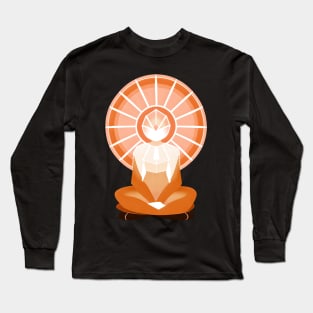 Aura Orange Meditation 05 Long Sleeve T-Shirt